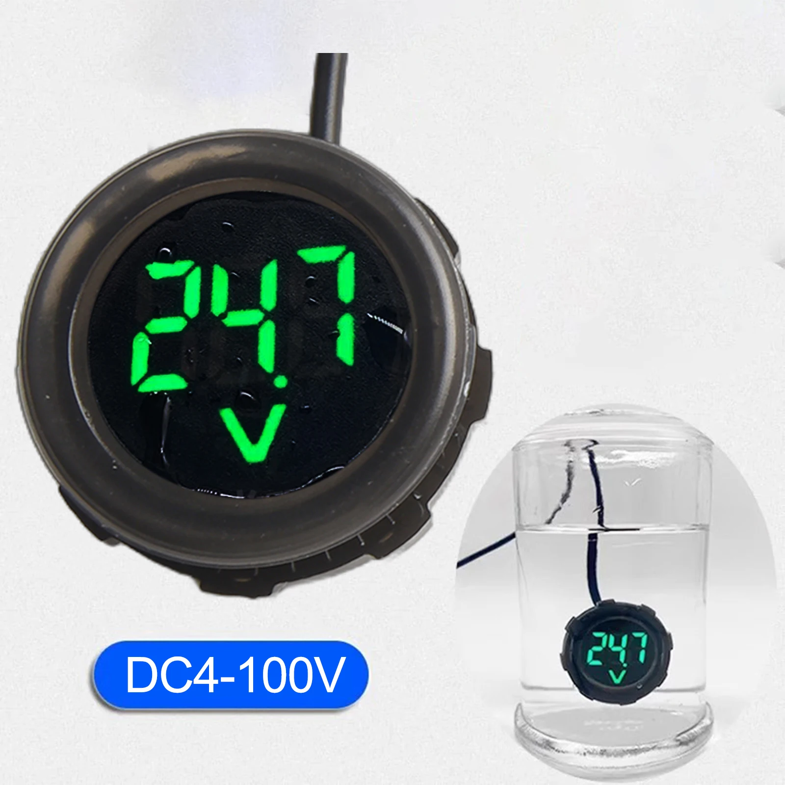 For Car Digital Display Voltmeter Car Voltage Meter For Car Voltage Monitoring Compact And Portable Large Numbers Display