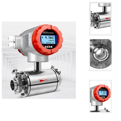 High Accuracy Food Grade SS304 Sanitary 2 Inch 50mm Electromagnetic Flow Meter Beverage Milk Magnetic Flowmeter