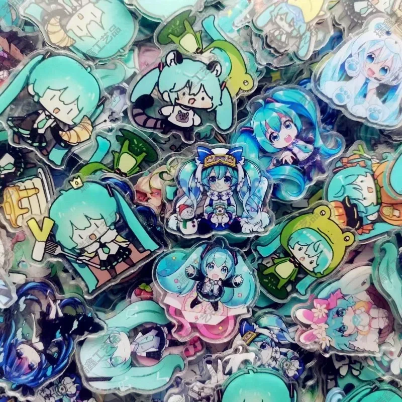 Hot Sale 52pcs Hatsune Miku Cute Cartoon Mini Acrylic Board Handmade DIY Accessories Materials Children\'s Toys Wholesale