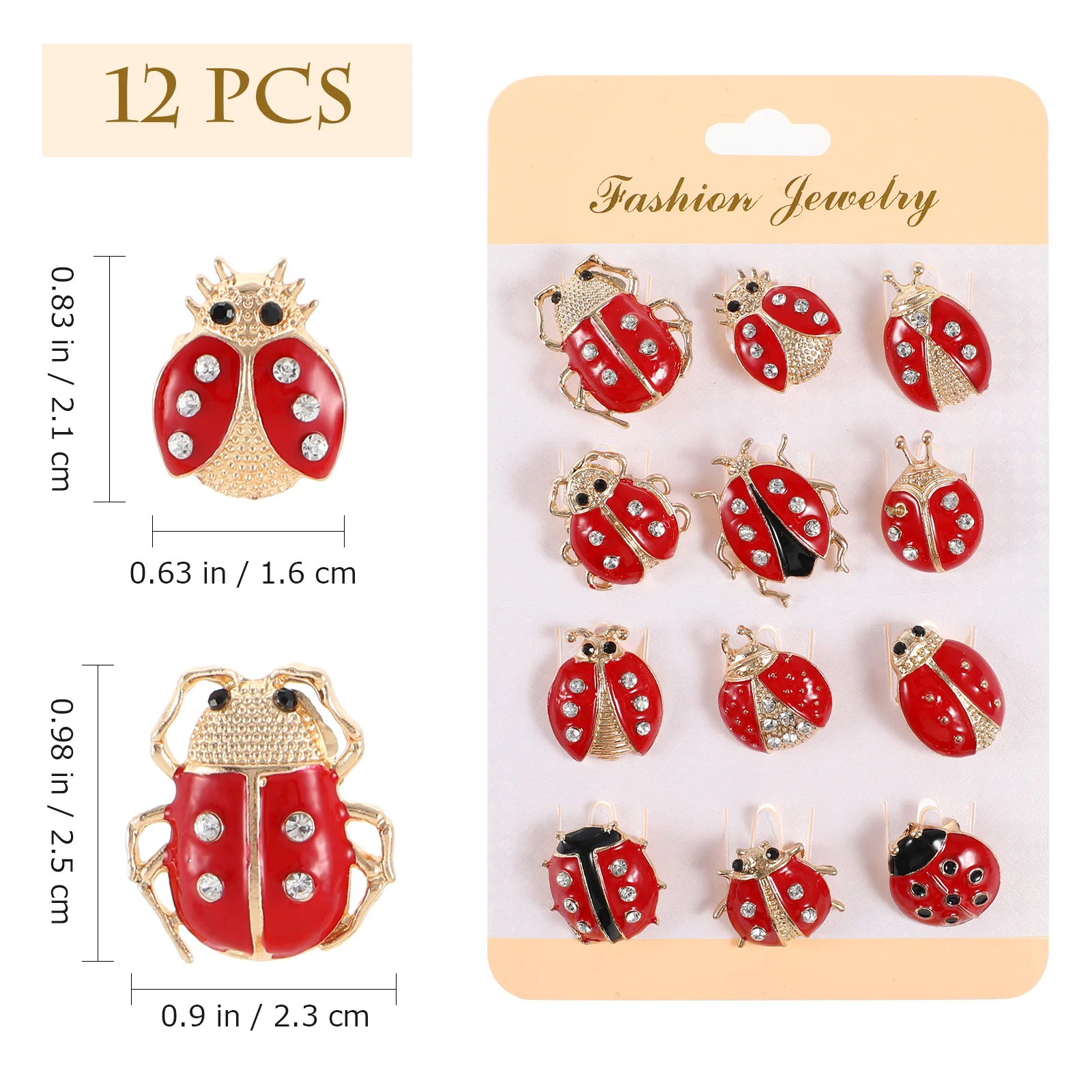 

12pcs Cartoon Brooch Set Ladybug Animal Pin Delicate Clothes Brooch For Women Girls Fashion Jewelry Wedding Party Gift
