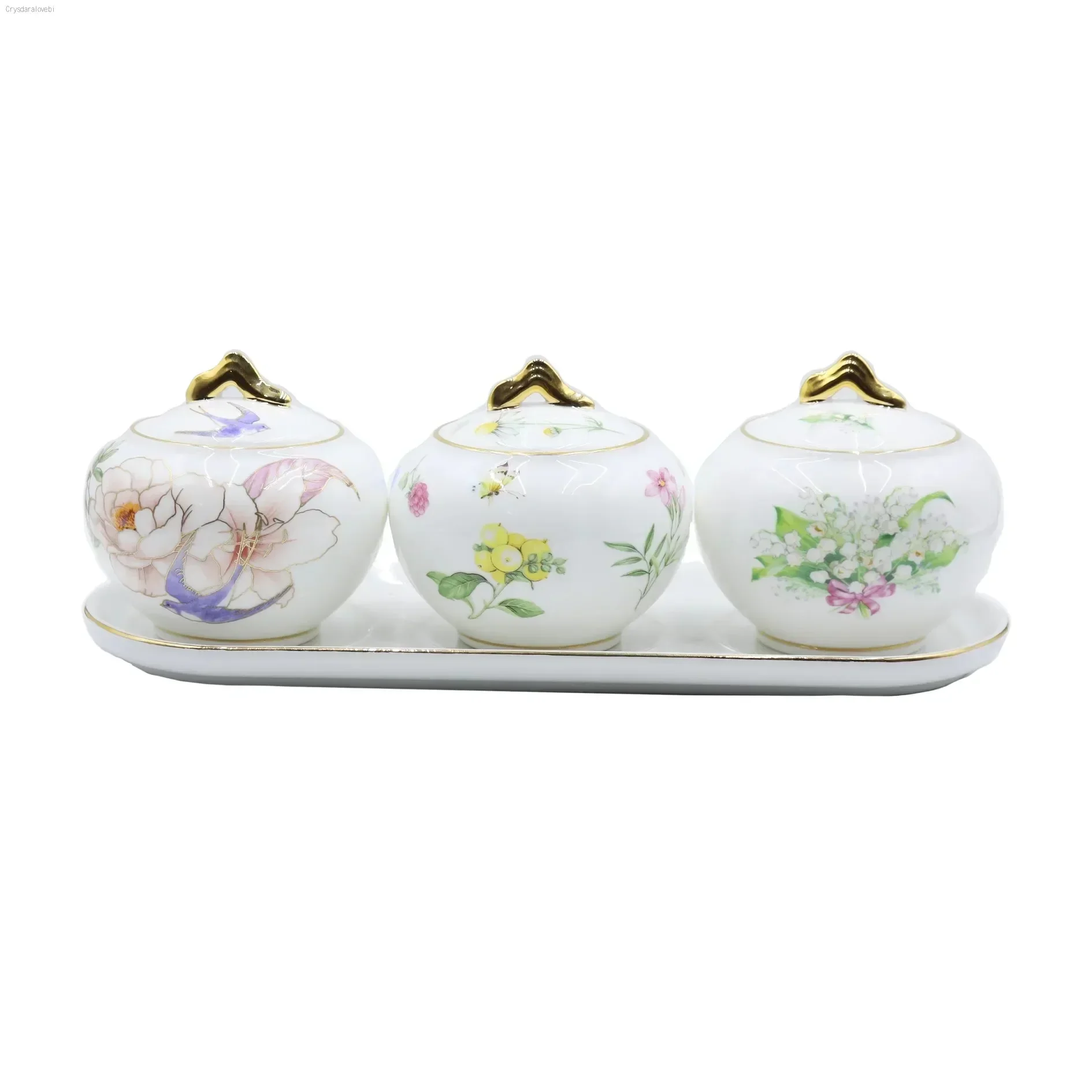 Creative Ceramics Seasoning Box Pepper Spice Seasoning 3 / 4-piece SetKitchen Cruet Condiment Bottle Jars Storage Box