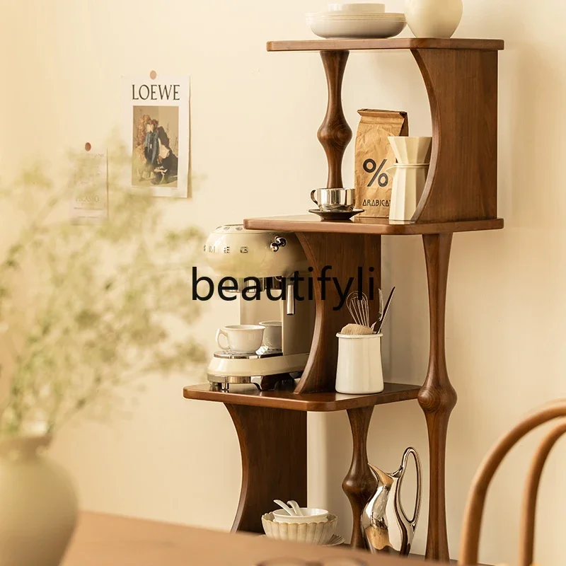 Solid wood shelves Simple living room Bookshelf Multi-layer storage rack Small apartment balcony Flower shelf Living room