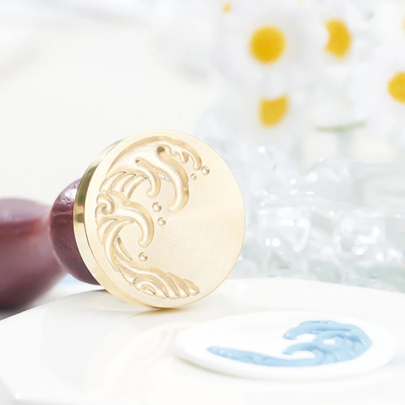 Dropsale testa timbro sigillo cera modello ondulato