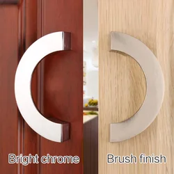 1 Pcs Semi-Circular Round Handles Drawer Pull and Knobs Cabinet Furniture Hidden Recessed Flush Handle Sliding Hinged Door Knob