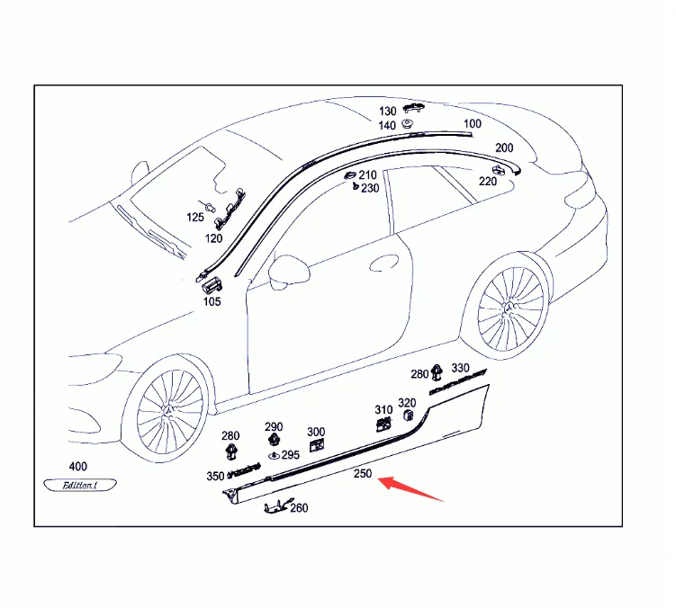 2386980100 A2386980100 Panelling And Lining Outside Attachment Parts for E200 E300 C238 2017