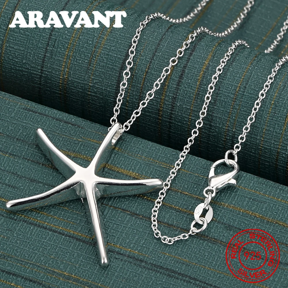 925 Sterling Silver Five-Pointed Star Pendant Necklace Women'S Unique Gift Versatile Banquet Jewelry