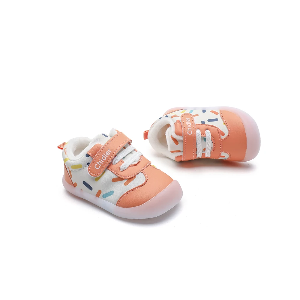 Zapatos de algodón acolchados para bebés, niños y niñas de 1 a 2 años, terciopelo fino, zapatos cálidos antideslizantes para niños pequeños