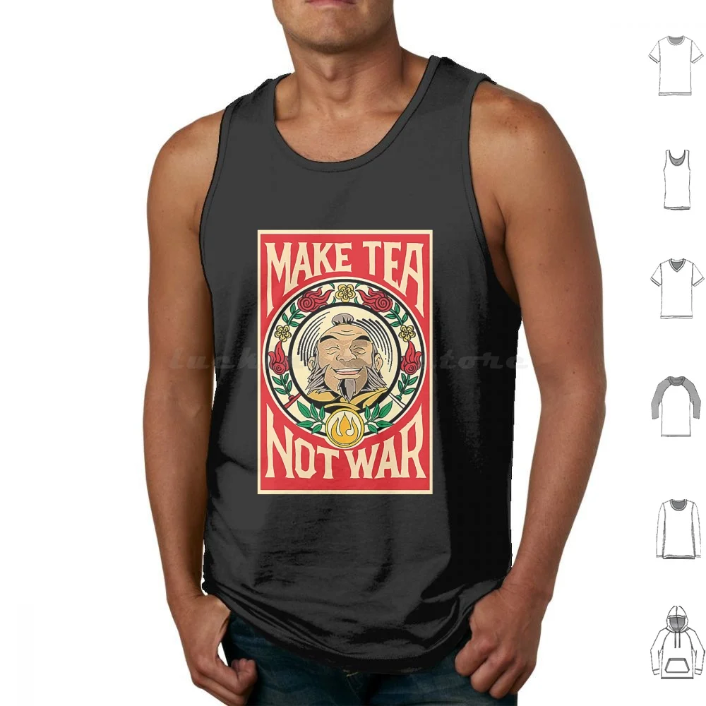 Vintage Uncle Iroh T-Shirt Tank Tops Vest Sleeveless Jasmine Dragon Tea Air Bender Firebender Fire Nation Iroh Make Tea Not