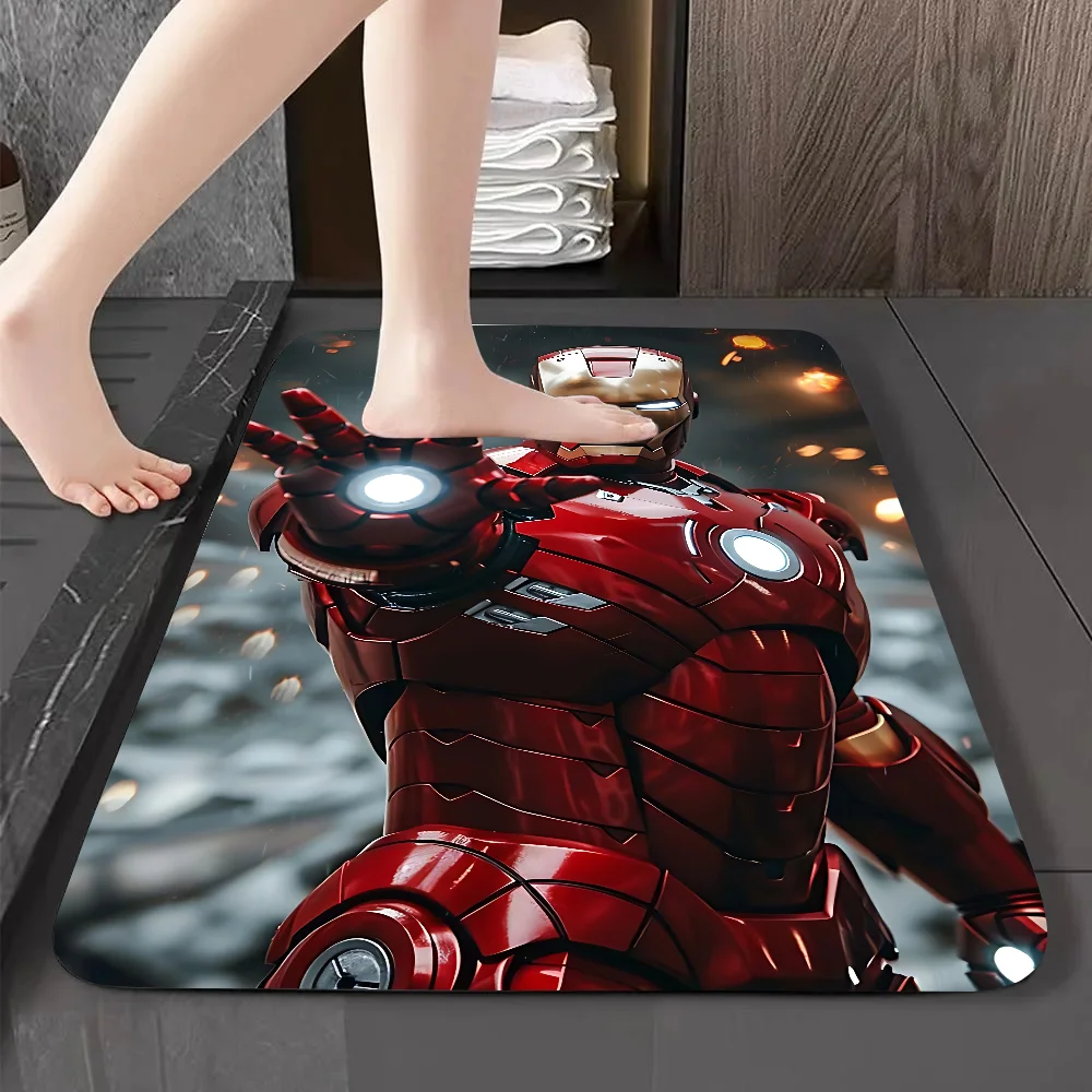 M-Marvels I-Irons-man Floor Mat Graphic Printed Flannel Doormats For Bathroom Kitchen Entrance Carpet Home Decor