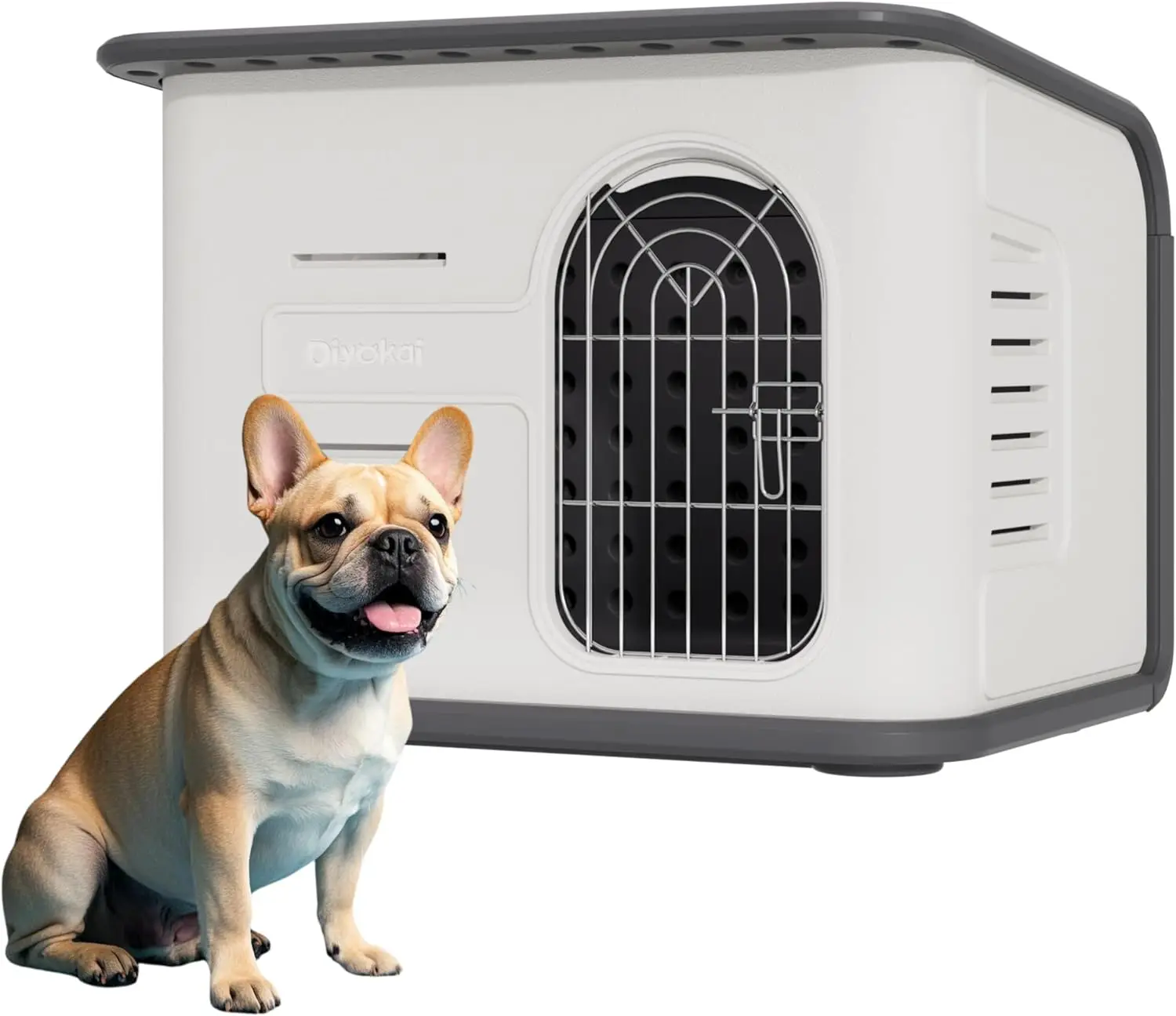 

‌ Двусторонний пластиковый домик для собак на открытом воздухе в помещении, изолированный двуусиленный домик для собак, водонепроницаемый для маленьких и средних собак, прочный