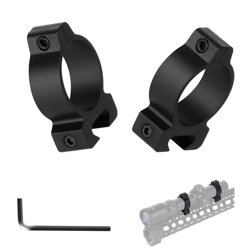 2pcs Scope Optics Mount Rings Diameter 30mm Tube Diameter with Dovetail 20mm Attachable Picatinny Base For Hunting flashlight