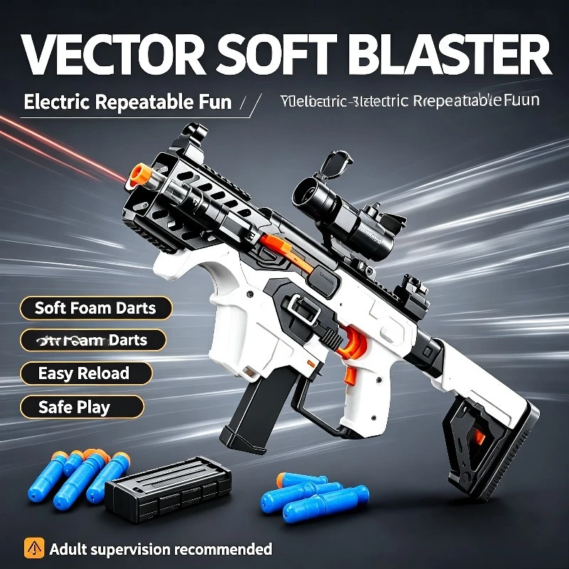 Electric Repeatable Soft Bullet Toy Gun Outdoor CS Shooting Game Submachine Gun Model Birthday Christmas Gift for Boys Adult