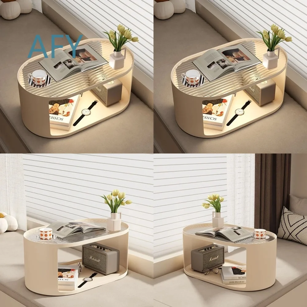 Small Glass Bay Window Table for Bedroom Living Room Tatami Kang Corner Space Saving Creative Coffee Table Modern Minimalist