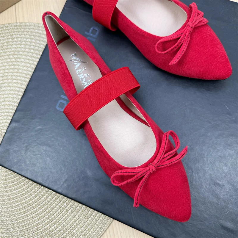 Chaussures plates pour femmes printemps et automne rouge 2025 nouveau Mary Jane Ballet grande taille chaussures pour femmes dames mocassins femmes zapatos