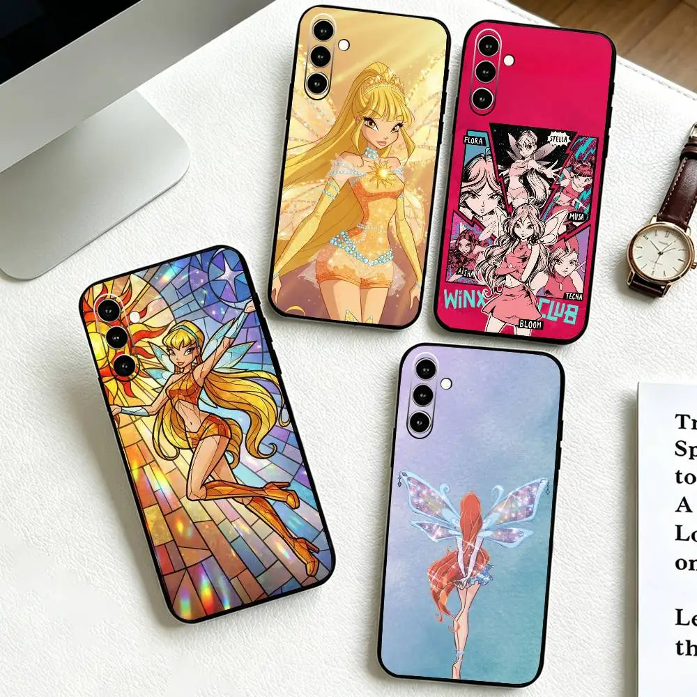 Чехол для телефона W-Winx-Clubs, черный, силиконовый, мягкий, для Samsung Galaxy A73, A72, A71, A70, A53, A52, A51