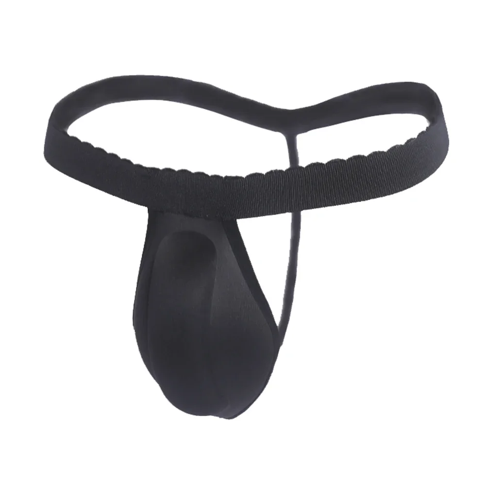 Sous-vêtements 3D Cup pour hommes, sous-vêtements, string, agrandissement, coussin en éponge, tongs sexy, évider, fesses exposées, string, caleçons