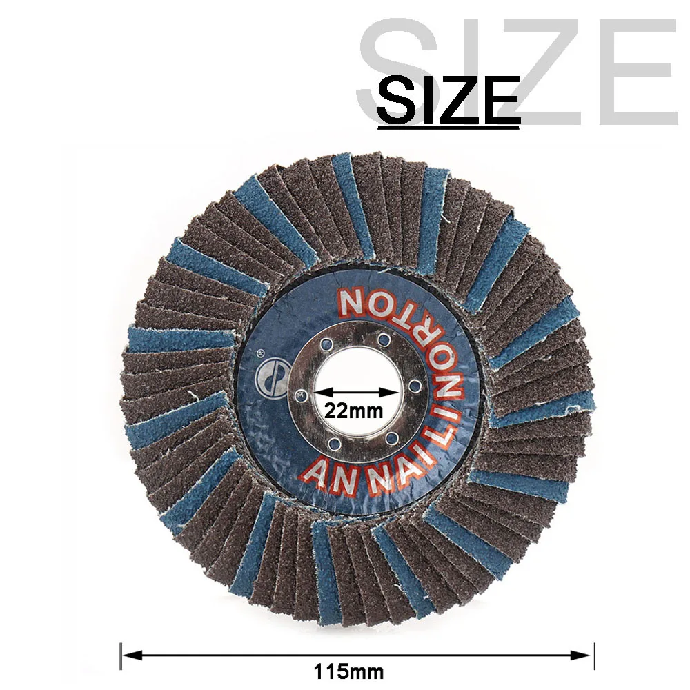 15PCS Abrasive Flap Discs 4/4.5/5 Inch Double-side Grinding Wheel Sanding Discs Blades 60 Grit For Angle Grinder Rust Removal