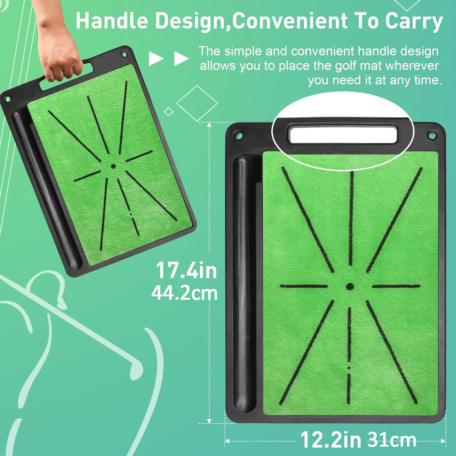 عالية الجودة جولف سوينغ كشف المطاط التدريب حصيرة الكرة مسار الاتجاه وسادة سوينغ مسار الوسادة سوينغ ممارسة حصيرة #3