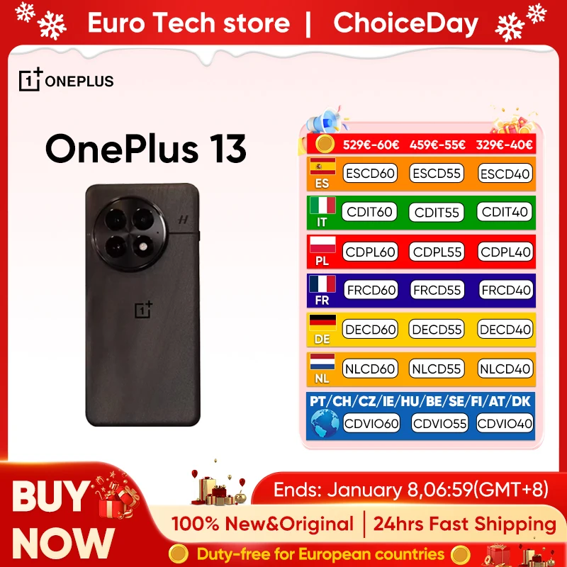 OnePlus 13 5G Snapdragon 8 Elite 2K affichage 6.82 ''120hz LTPO 6000mAh batterie 100W SUPERVOOC ColorOS 15 prise en charge Google