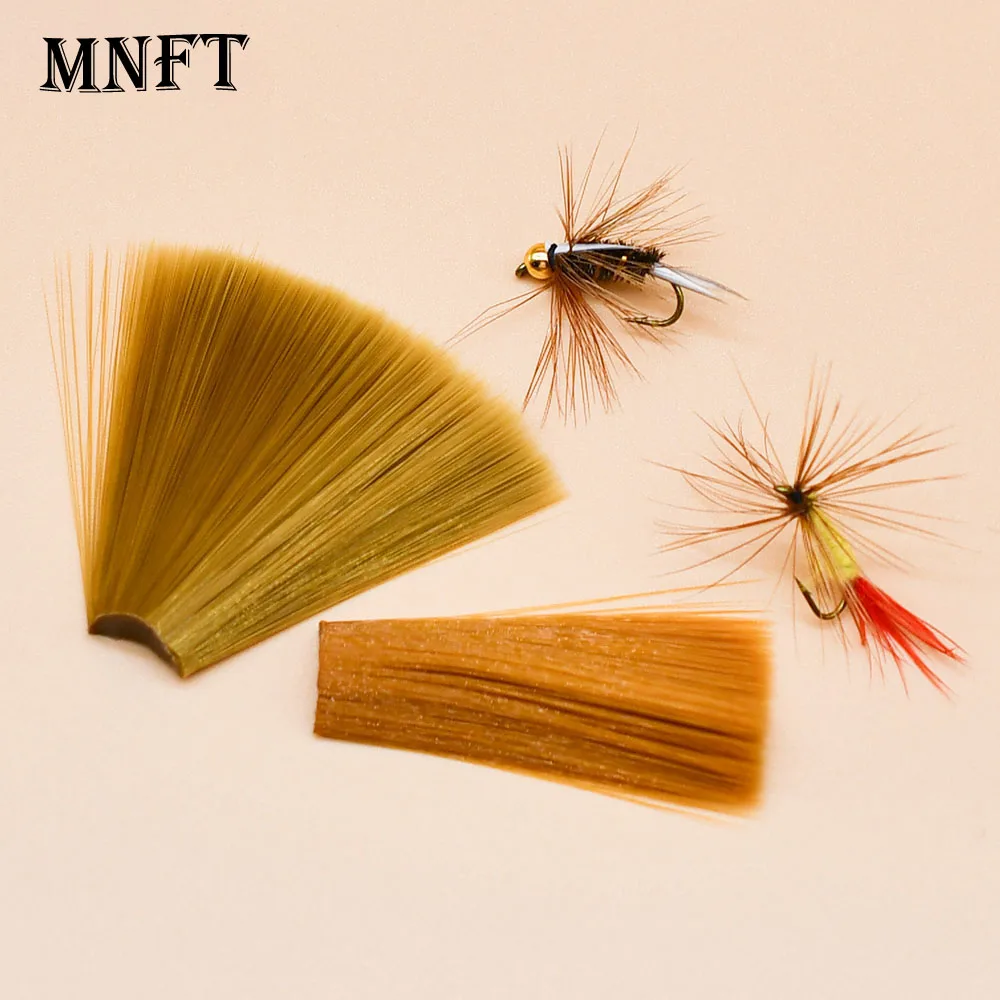 MNFT 2Pcs Fine Diameter Brown Nylon Tapered Floating Fly Tying Mayfly Tail Fiber Perdigon Nymph Tails Fly Tying Material