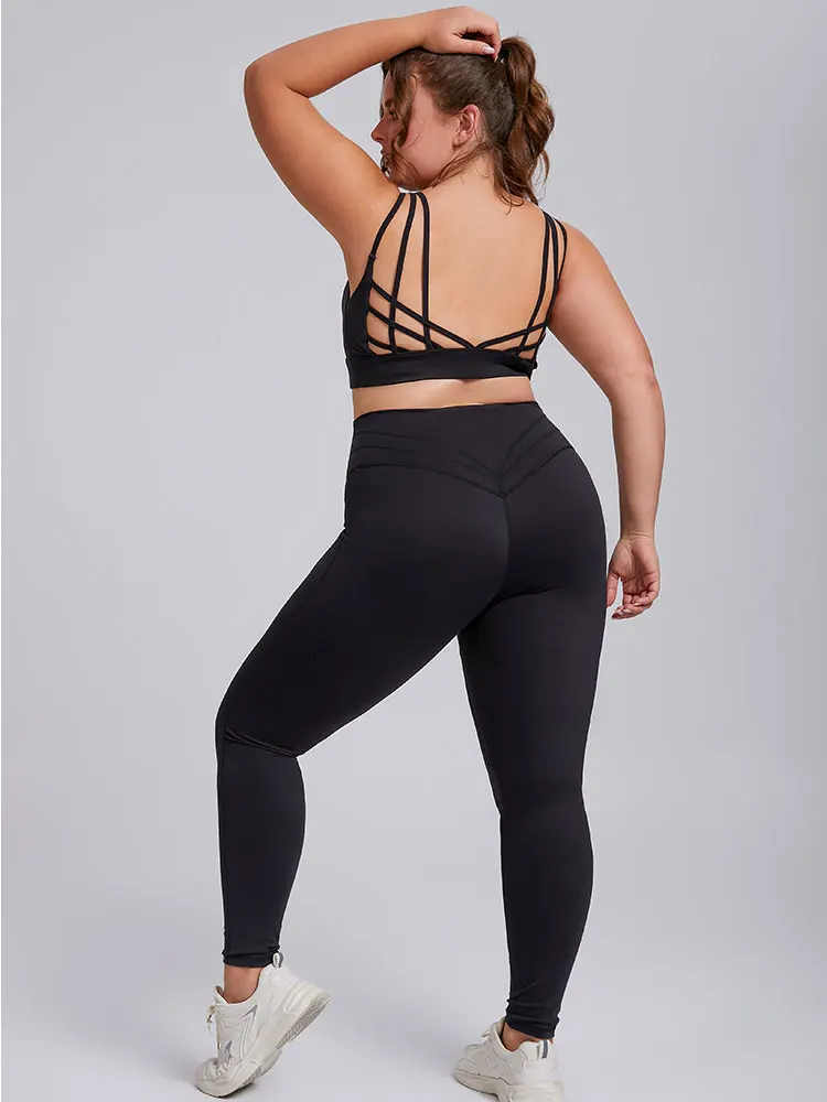 Yoga Set Women Gym Clothes Workout Clothing Suit Plus Size Yoga Wear Leggings Sports Bra Two Piece Set Running Jogging Sports