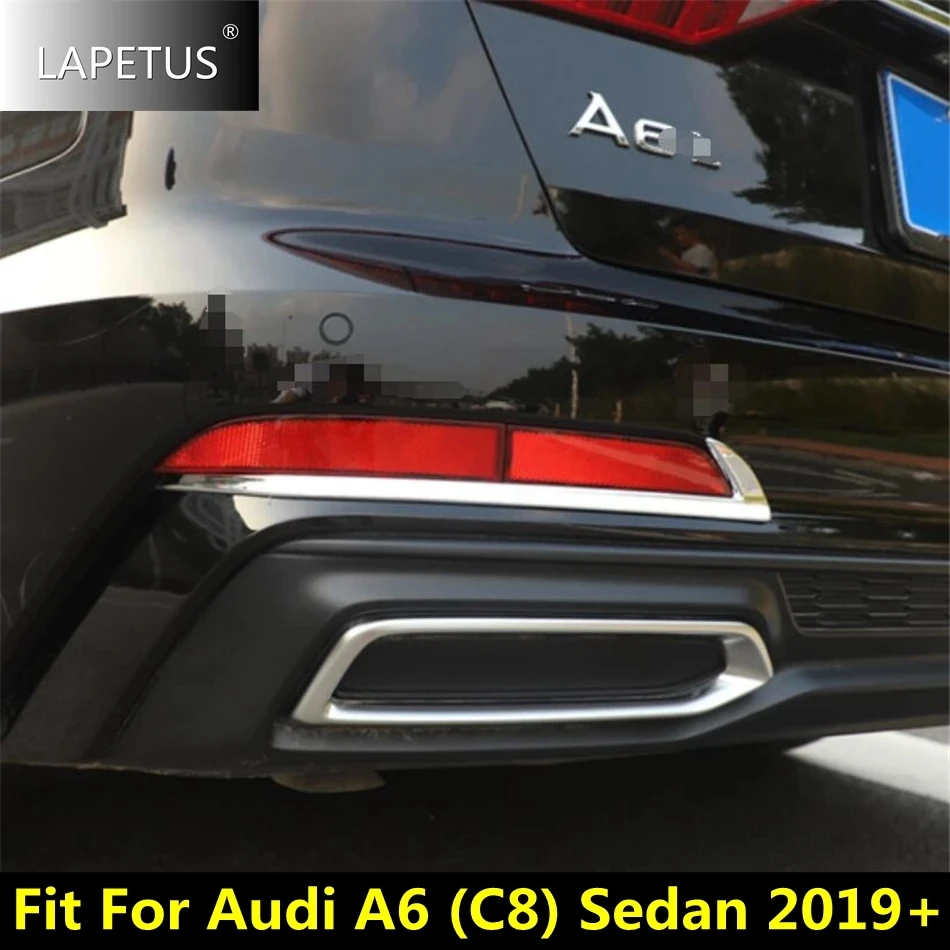

Accessories Car Rear Fog Lights Lamps Foglights Strip Decoration Cover Trim ABS Chrome Exterior For Audi A6 C8 Sedan 2019 - 2022