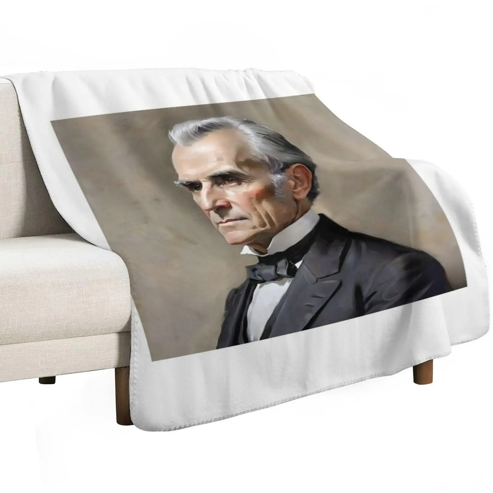 Portrait Of James K. Polk- U.S. Presidents Series Throw Blanket Warm Accent Blanket for Living Room Decoration