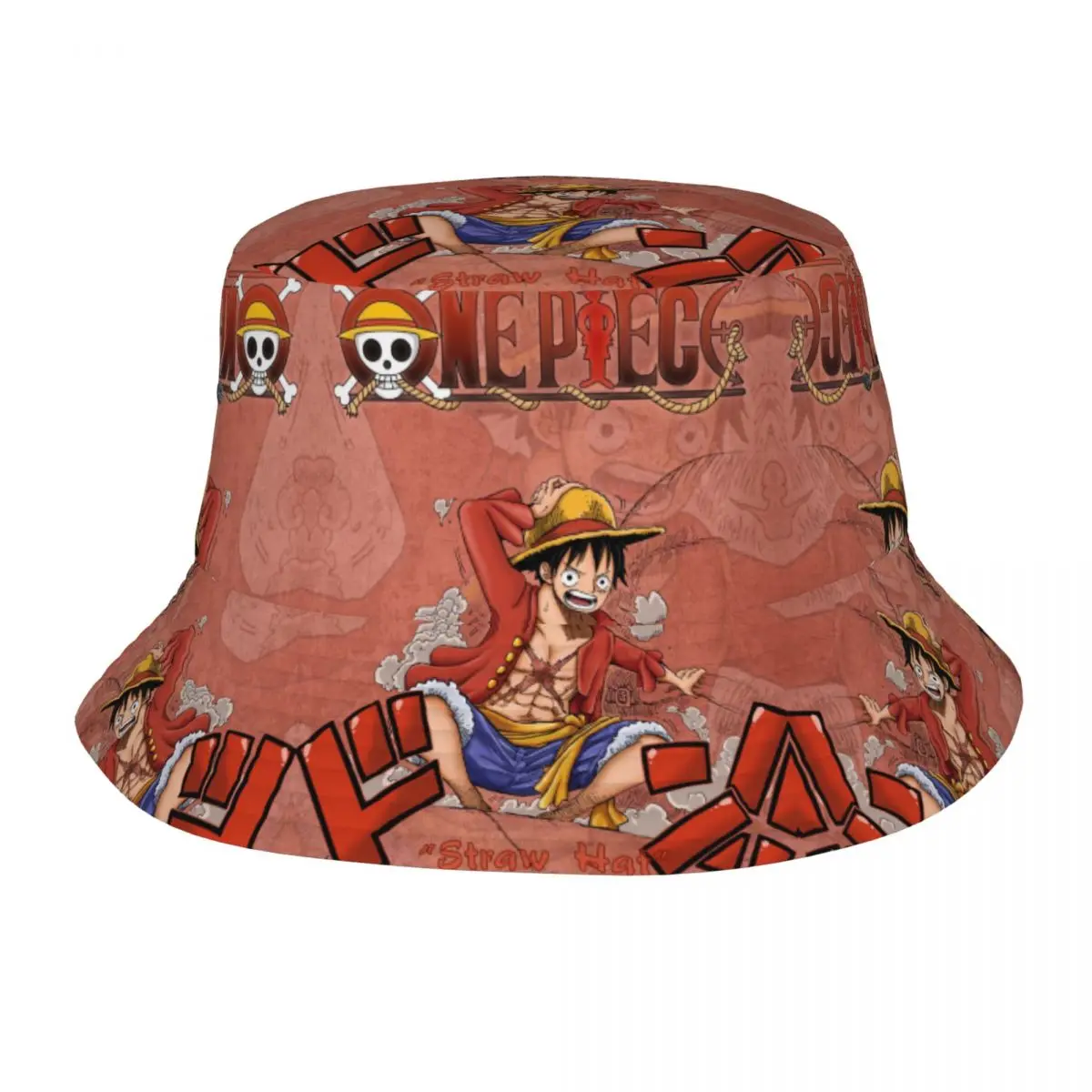 

Пляжная панама с принтом аниме One Piece Луффи для мужчин и женщин, летняя, солнцезащитная, в стиле рыбацкой шляпы