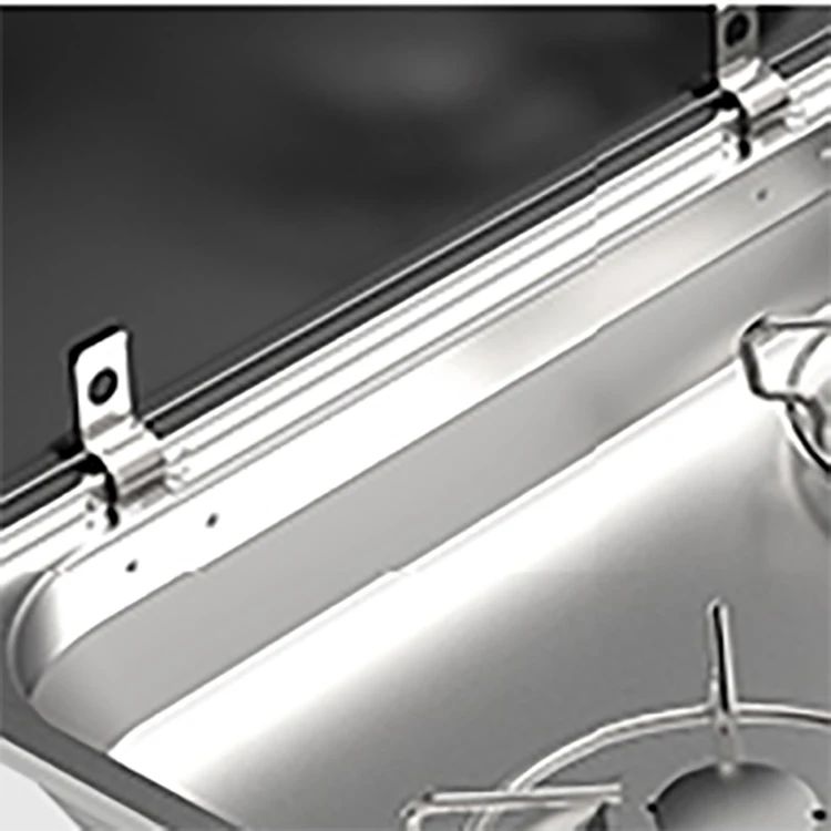 304 الفولاذ المقاوم للصدأ RV موقد غاز غطاء من الزجاج المقسى موقد غاز متنقل 3.97 كجم الوزن مقطورة موقد غاز