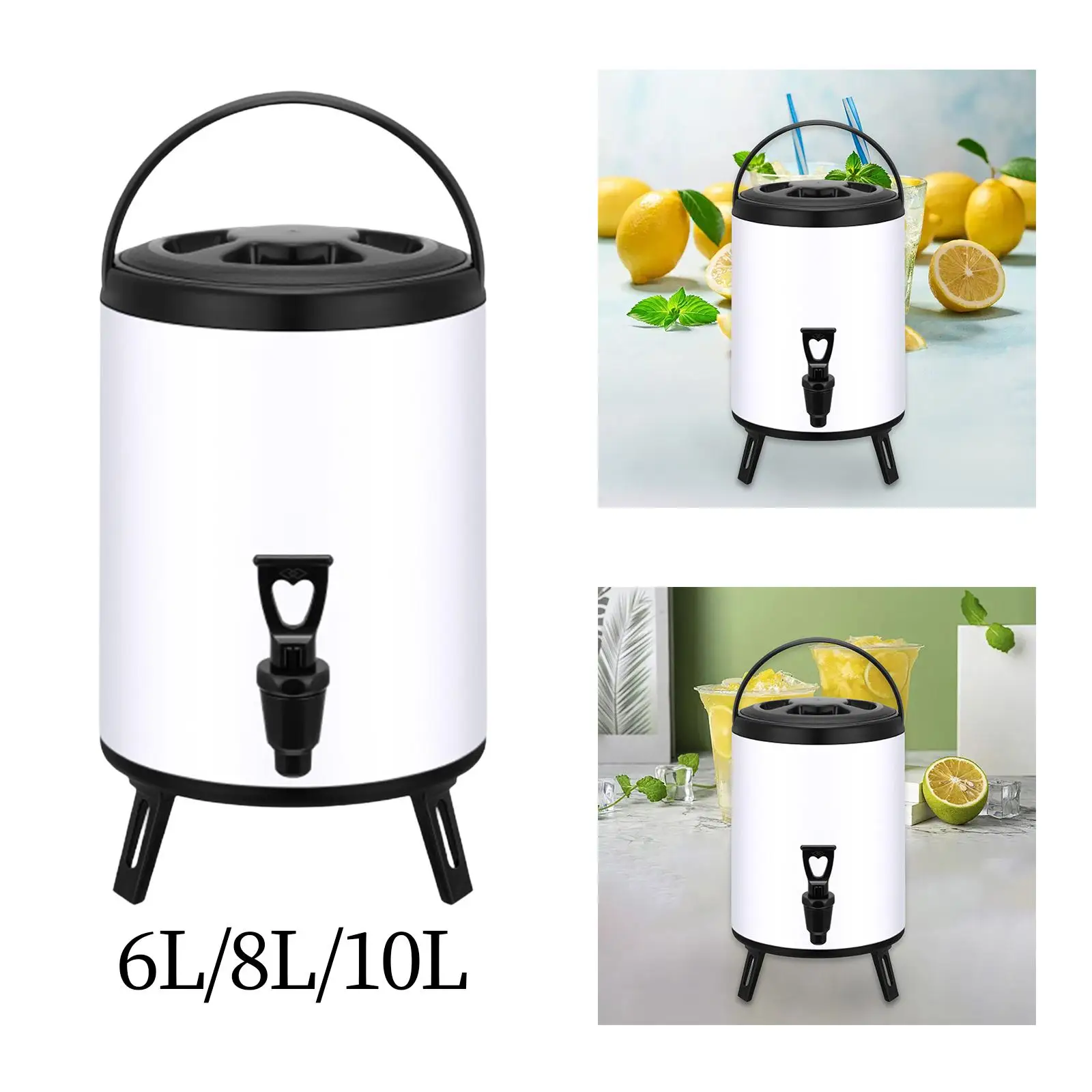 Insulated Tea Barrel Drink Dispenser with Faucet for Outdoor Birthday Party