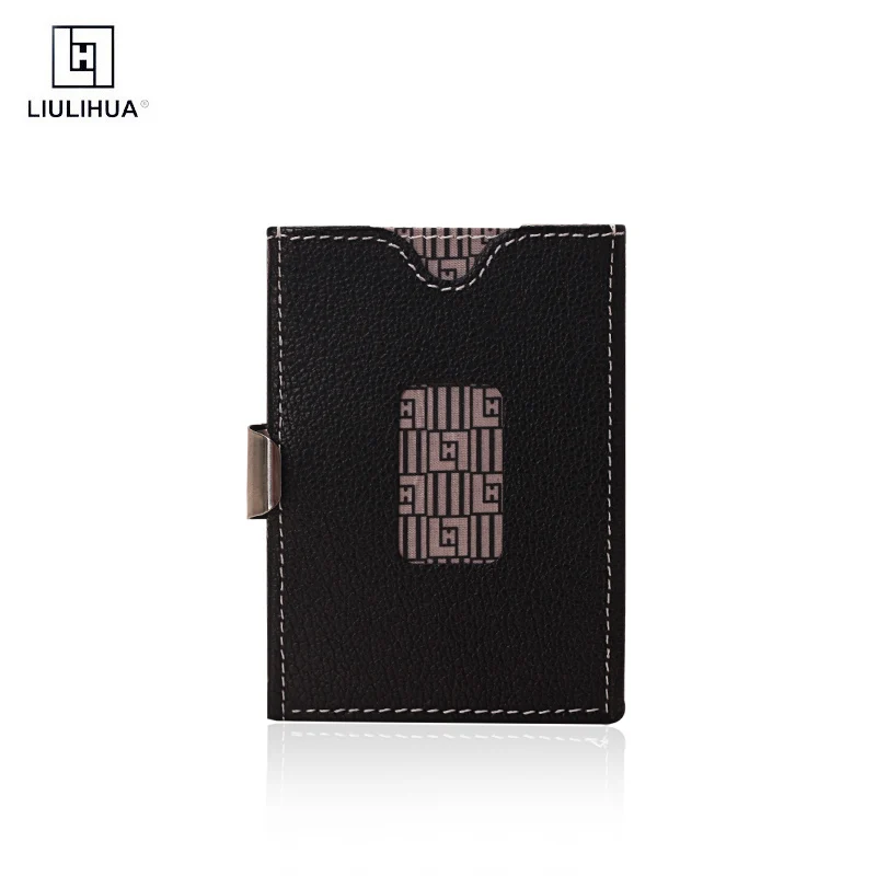 New ultra-thin RFID card bag young men and women exentri card bag cowhide short Wallet