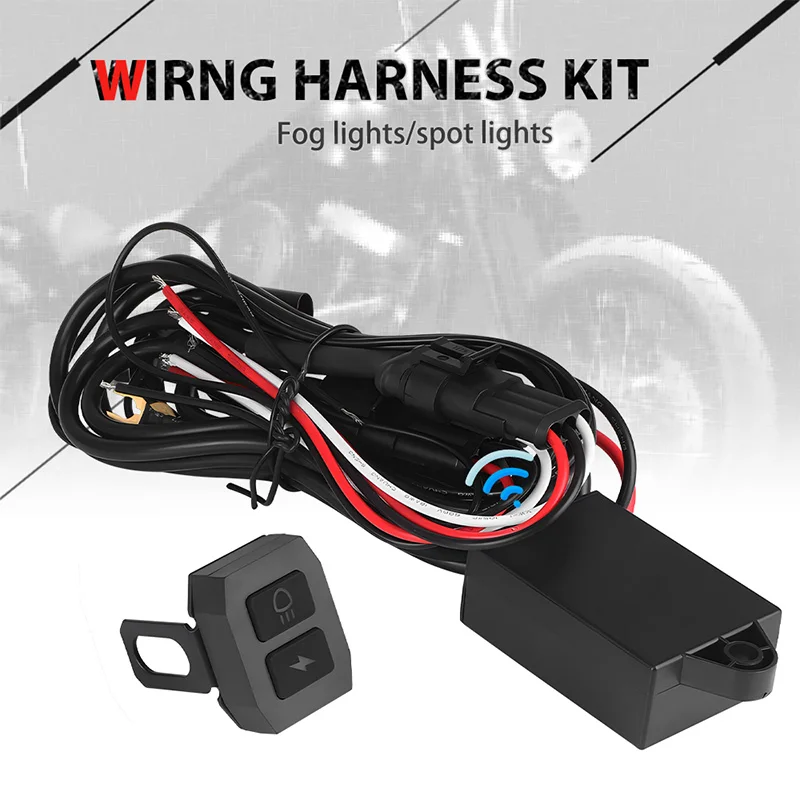 12V Motorcycle Spotlights Harness Wireless Switch Light Wire Control Bar Work Fog Lamp On/Off Wiring Headlight 20M Car Dirt Bike