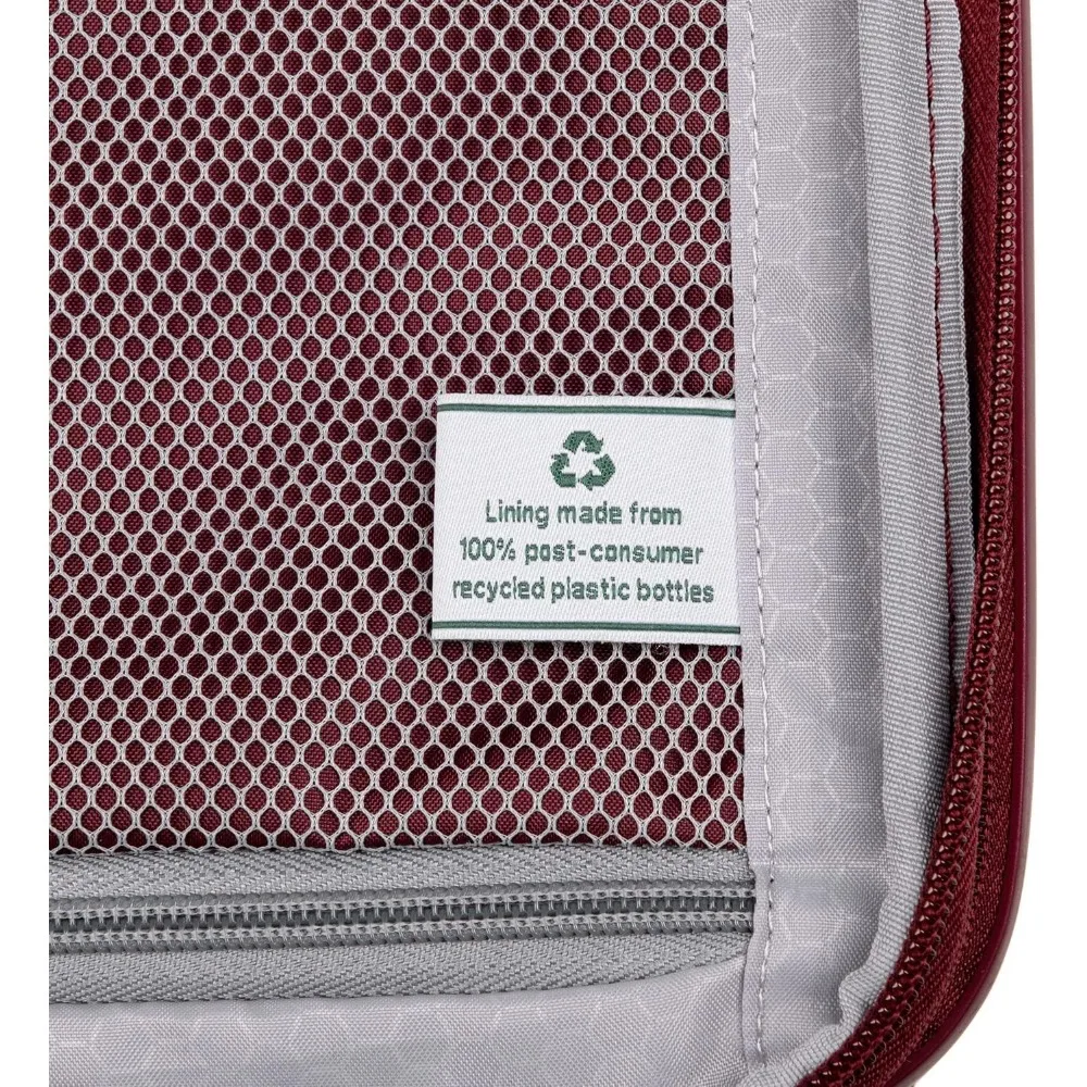 Легкий расширяемый твердый багаж с 8-спинневыми колесами и корпусом из поликарбоната.