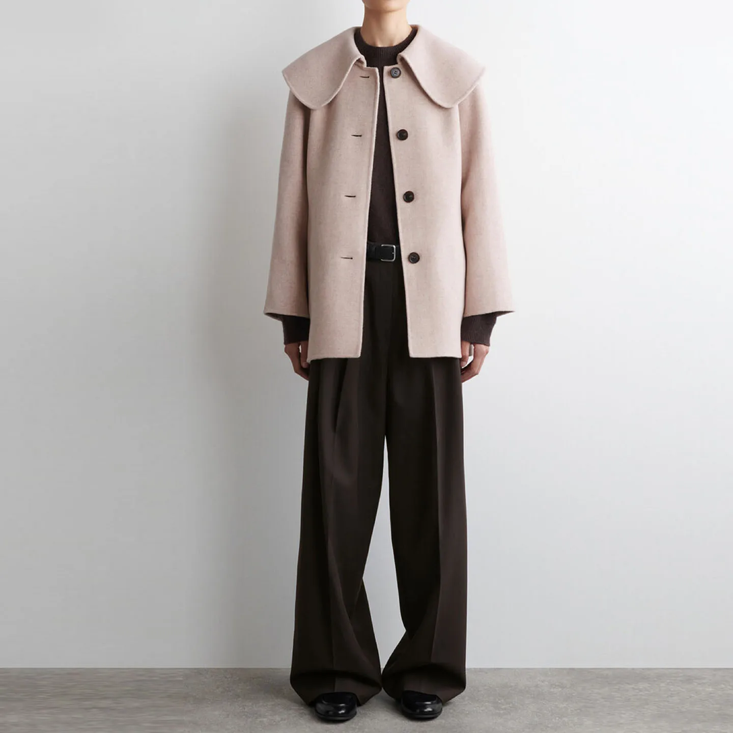 معطف أنيق ذو وجهين بياقة من ماركة Z، ملابس خارجية صوفية للنساء، إصدار جديد لخريف 2025 بتصميم راقٍ