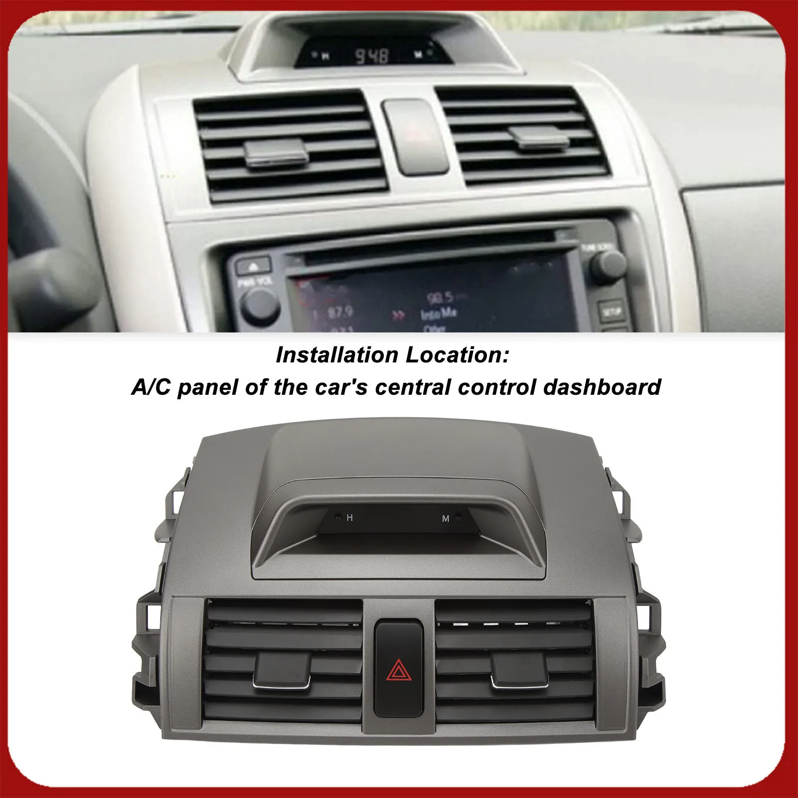 

Автомобильная вентиляционная панель 5567002340 Замена центральной вентиляционной панели переменного тока на приборной панели свежего воздуха для Corolla 2009-2013 гг.