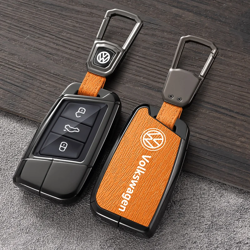 Zinc Alloy Car Key Case Protection Cover Shell Fob For VW Volkswagen Passat B8 Tiguan Magotan Protector Kodiaq A7 Tiguan MK2 CC view 5
