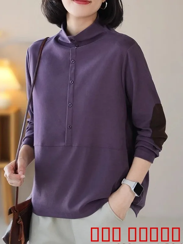 قاعدة نسائية فضفاضة تناسب irt f ياقة عالية مبطنة بعنوان Fce، نسخة كورية مريحة، لون طويل Sve