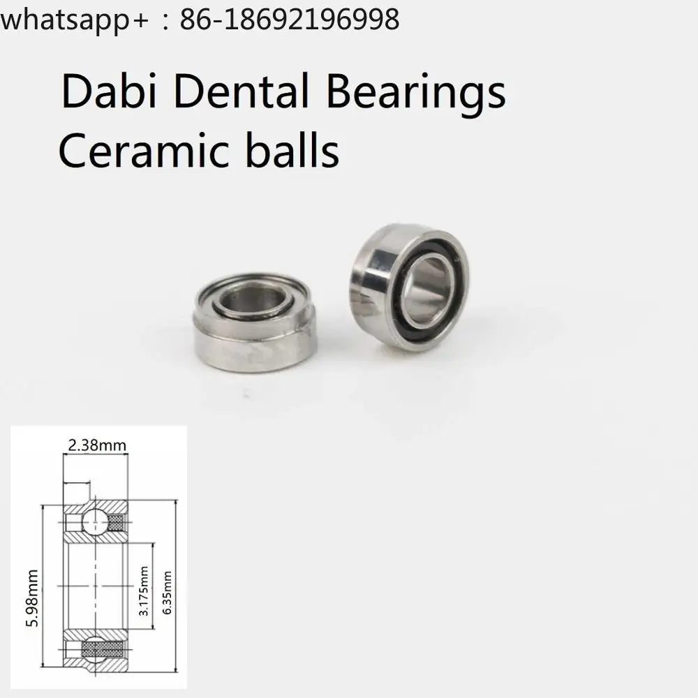 10pcs Ceramic Dental Red Phenolic Cage Bearings SR144TiKZN 3.175x6.35x5.98x2.38mm for Dabi MS350, MRS400 PUSH BUTTON