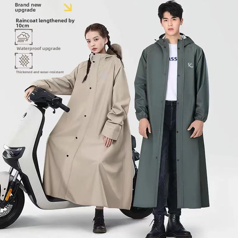 Nuevo impermeable largo y grueso para vehículo eléctrico para exteriores, impermeable de cuerpo completo para montar a caballo, hombres y mujeres, poncho individual para coche con batería para senderismo