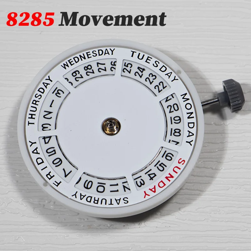 

Genuine 8285 Automatic Mechanical Movement Mod Day-Date Watch Mechanism with Week at 12:00/Date at 3:00 O'clock 21 Jewels