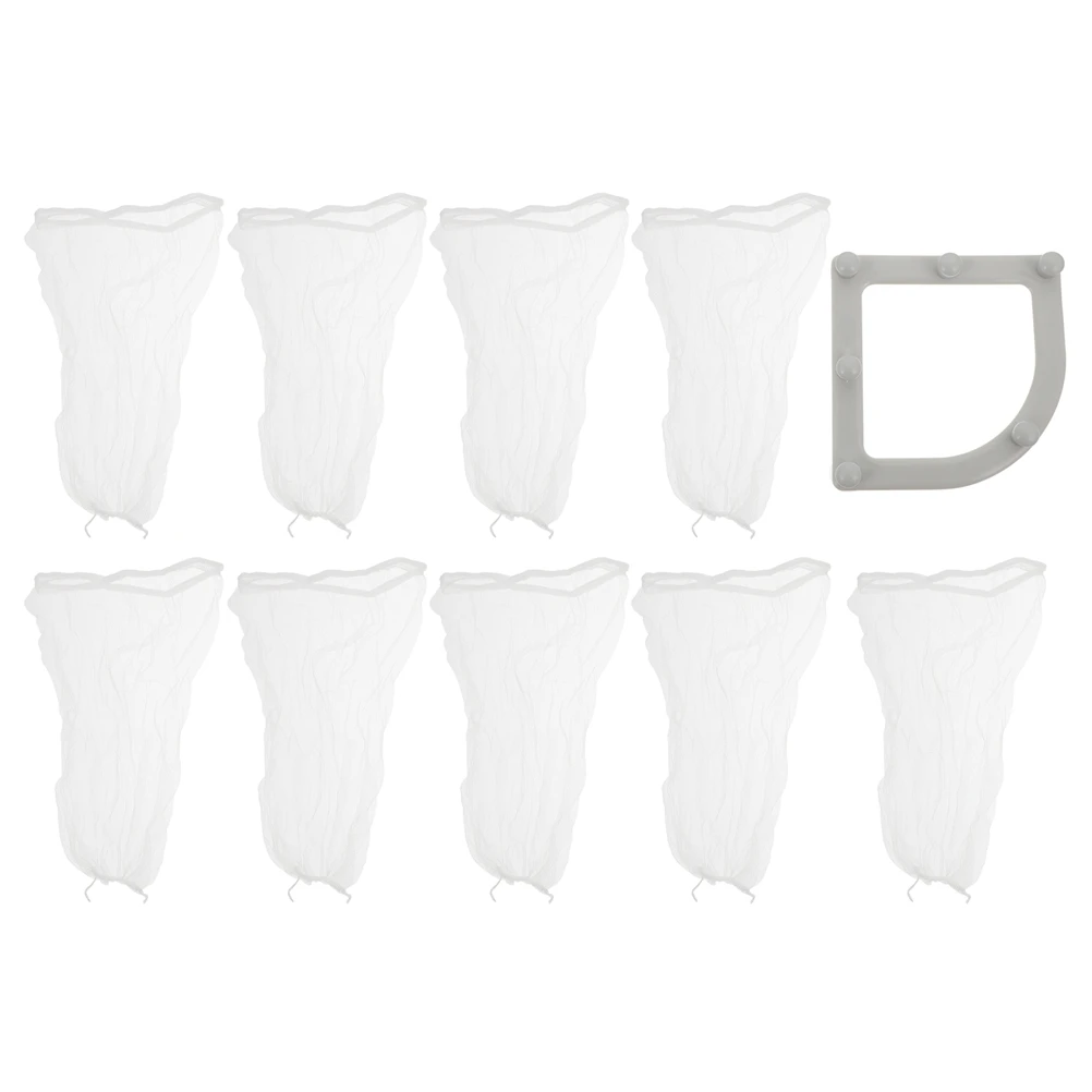 

Комплект из 1 углового фильтра для раковины с сетчатым мешком, прочная конструкция из полипропилена, устойчивая треугольная рама, быстрое разделение отходов, простое утилизирование.