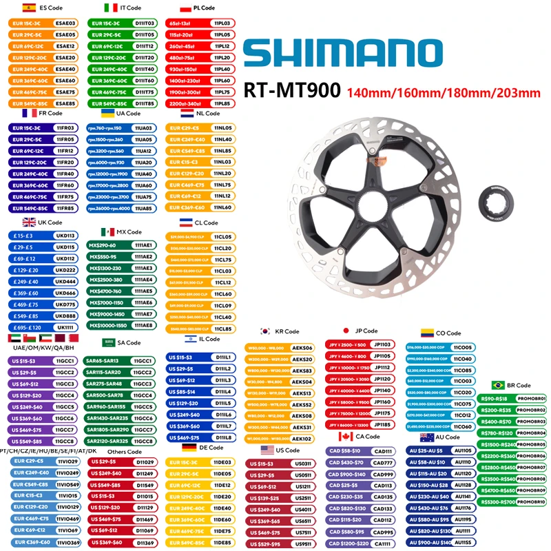 yZ[zV}m XTR fG[X Duraace RT-MT900 RT900 u[LfBXN[^[Z^[bN 140/160/180/203 ~[g[hoCN MTB ]