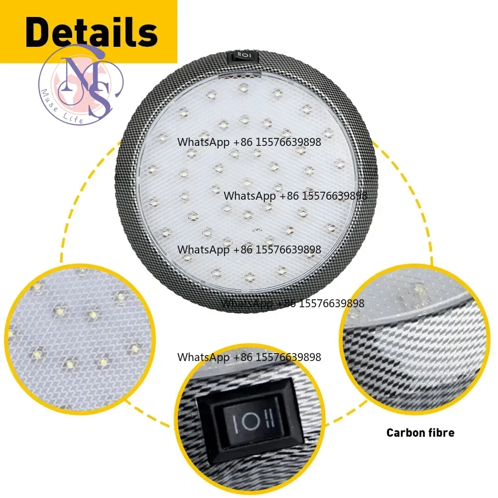 12V Stainless Steel LED Cabin Ceiling Dome Light, Marine RV Lighting Accessories