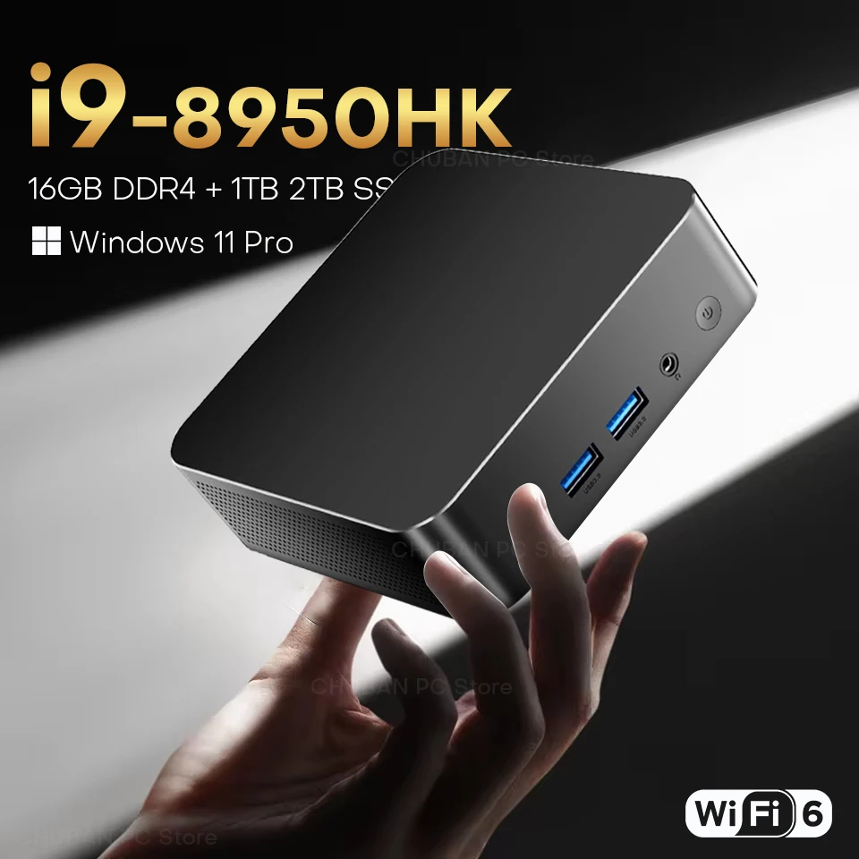 

2025 NEW Portable i9 Mini PC Computer Windows 11 Pro i9 8950HK 16GB 1TB Gaming Computer Dual-Band WiFi 6-Core Mini Desktop PC