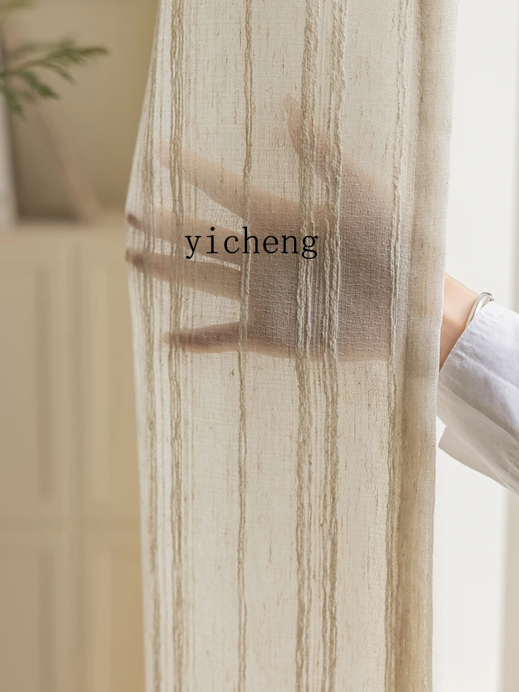 

TQH Linen Sheer Curtains Blackout Linen Sheer Tea Room Zen Style Cotton Linen Vintage Curtains Sheer Curtains