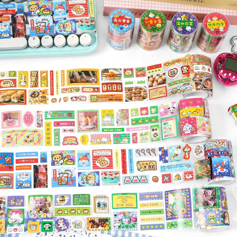 

Наклейка-лента 60 мм * 2 м, японская еда, лента для справочника, канцелярские принадлежности, сделай сам, ручная работа и скрапбукинг, украшение для дневника, высеченная лента