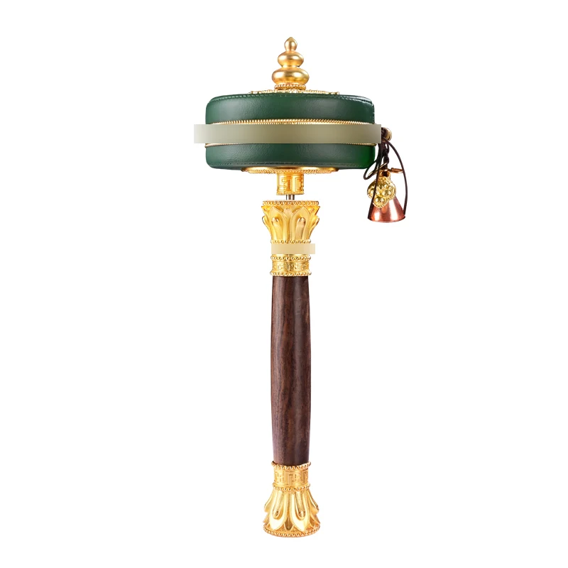 

Tibetan Hand Rotating Home Study Pure Copper Tibetan Household Red Leather