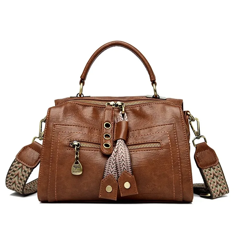 Women's Handbag Trend 2026 New High Quality Faux Leather Fashion Casual Shoulder Bag Elegant Minimalist Wide Strap Crossbody Bag