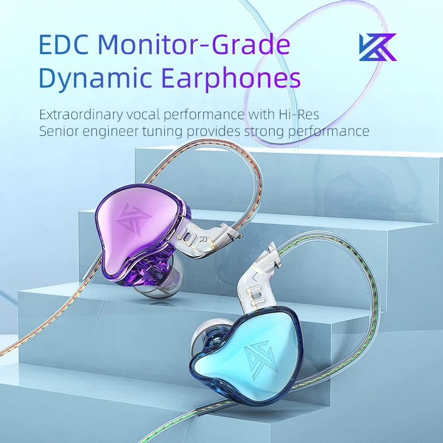 

KZ EDC HiFi Earphones with Microphone Noise Cancelling In-ear Wired Headphones Sports Music Gaming Monitor Earbuds Headset