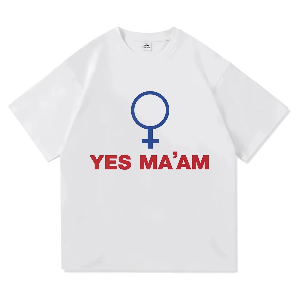 Yes Ma'am T-Shirt Married with Tees Men Women Casual Short Sleeve Crew Neck Cotton Shirt Vintage Humor Print Daily Tops